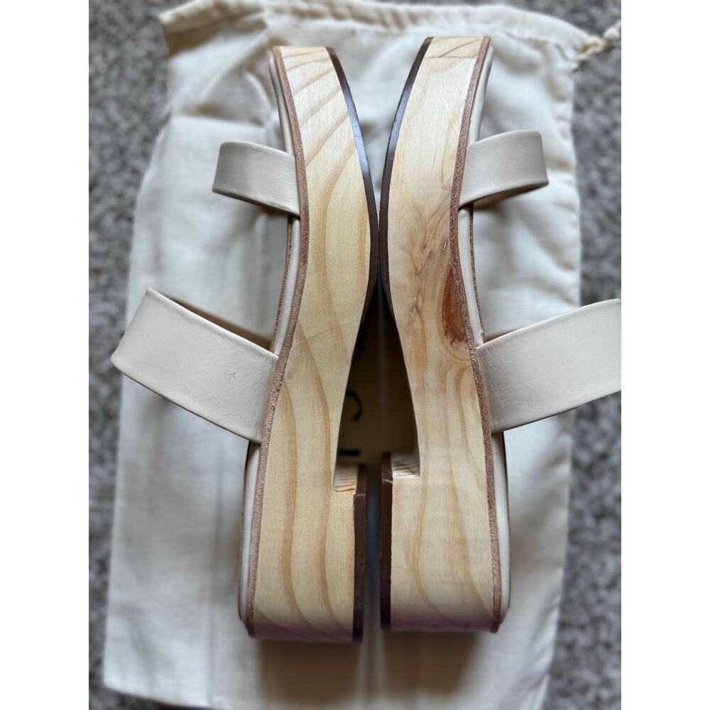Nisolo Ellie All-Day Clog Leather Sandals Size 11 NEW - Bone color
